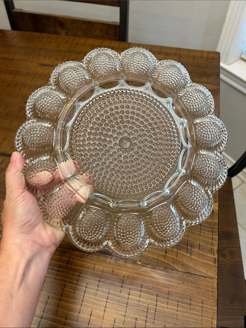 Indiana glass hobnail deviled egg tray.